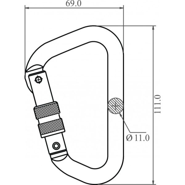 Karabinkrok aluminium 23 mm, Klasse B, ATEX - Bilde 4