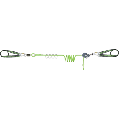 Horisontal midlertidig line 5-25 mtr for 4 brukere med o-ringer, 16 mm kjernemanteltau. Type C